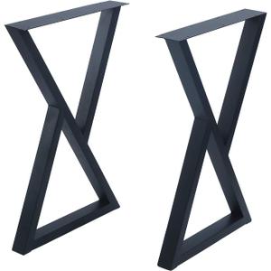MBQQ 2 Pc Rustic Triangle Shape Heavy Duty Metal Table Legs for Desk & Dining Tables, Industrial Modern, DIY Iron Bench Legs (H28'xW17.7')