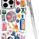 Cases for iPhone 14 Pro Max,Compatible with MagSafe,Classic Clear Shockproof Protection Magnetic Phone Case - Collage European Disco