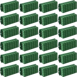Hahood 24 Packs Floral Foam Cage Rectangle Flower Cage Holders with Floral Foam Flower Arrangement Supplies for Fresh Flowers, Home Wedding Decorations, 11.8 x 4.3 x 3.1 Inches
