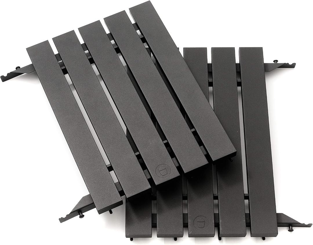 Kamado Joe Durable Aluminum Folding Side Shelves with Accessory Hooks, Pair of 2, Fits Big Joe 24-inch Charcoal Grill and Smokers in Black, Model BJ-ALUMN