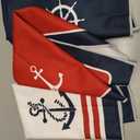 Nautical Hand Kitchen Towels, Boat Accessories,Nautical Bathroom Decor, Navy Blue Coastal Sailboat Dishtowels, Anchor Dish Towels Decoration 16 x 24 Inch Set of 4