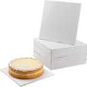 MANCHAP 15 PCS Square Cake Drums, 12 x 12 x 1/2 inch White Cardboard Cake Base Board for Desserts, Baking, Pastries
