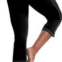 VOOVEEYA Women's Capri Leggings, Yoga Capris Pants with Pockets Stretchy Crop Pants High Waisted Straight Leg 21", Large