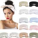 11 Pack Wild Floral Bow Headbands for Women Elastic Headwraps Hair Band Yoga Running Sports Knotted Headband Stretchy Rabbit Ears Turban Fashion Sport Cute Hair Accessories（Elastic Floral Hairbands）