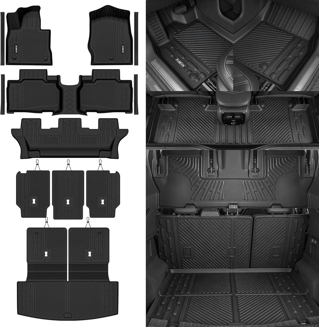 Naibeve Floor Mats for 2020-2027 Ford Explorer 7 Seats 2nd Row Bench Seat