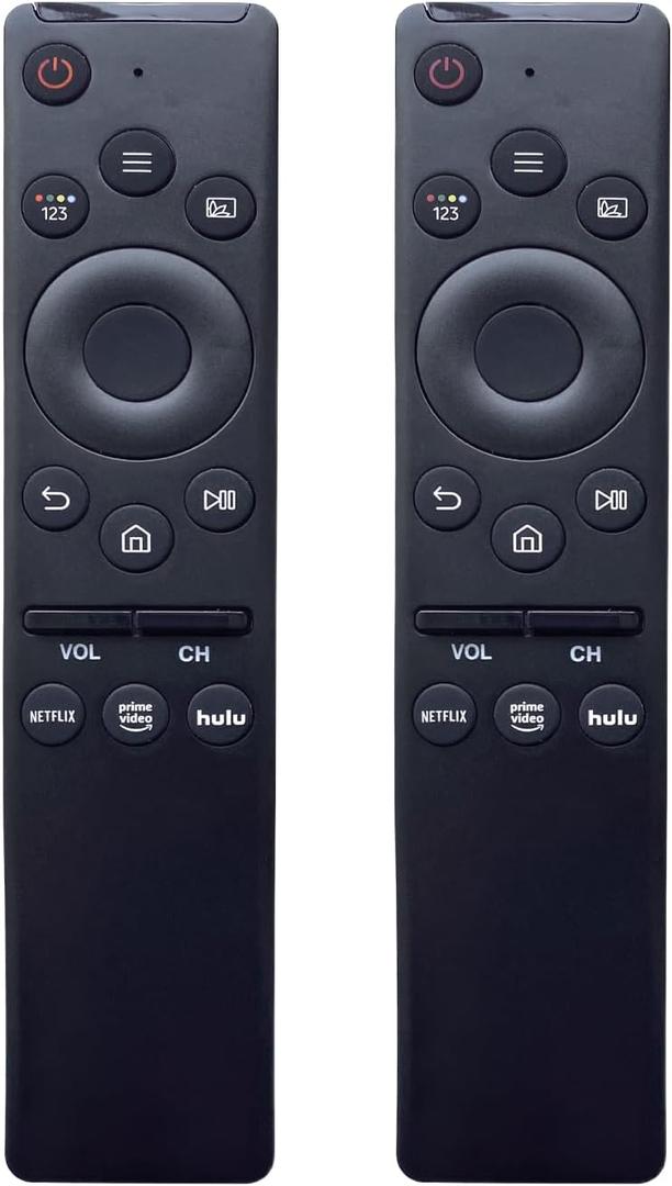 Pack of 2 Universal Remote-Control for Samsung Smart-TV, Remote-Replacement of HDTV 4K UHD Curved QLED and More TVs, with Netflix Prime-Video Hulu Buttons (BN59-1301)
