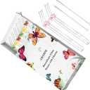 Cute Glass Straws with Charms - 9 Inch Long Bent 8mm Reusable Straws for 16 & 20 oz Tumblers, Decorated with Colored Bows - Eco Friendly for Cocktails, Coffee & Fun Drinks, 8 Pcs Set with 2 Brushes (Multicolor)