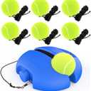 Tennis Trainer Rebound Ball with 3 String Balls, Portable Tennis Training Tool Suitable for Beginners Sport Exercise-Blue