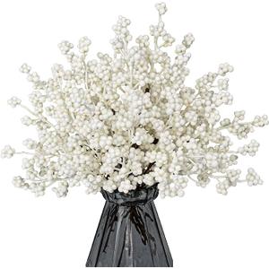 40 PCs White Winter Picks 6.5 Inches Winter Floral Picks White Berry Stems for Gift Craft Vase Holiday Wreath Tree Table Floral Arrangement