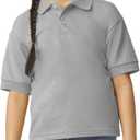 Gildan Unisex-Child DryBlend Short Sleeve Polo, Style G8800b, 3-Pack (Large, Sport Grey)