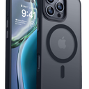 CANSHN Magnetic Compatible with iPhone 16 Pro Max Case [Compatible with Magsafe] [Translucent Matte] Slim Thin Shockproof Protective Bumper Phone Case Cover 6.9 Inch - Black
