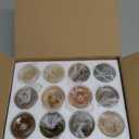 WDHODEC Glass Candlestick Holders 12PCS Taper Candle Holders for Table Centerpiece Vintage Colorful Candle Sticks for Wedding, Party and Birthday Table Decoration(Brown)