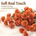 8pcs Orange Fake Flowers Silk Pompon Mum Artificial Flowers,Mini Artificial Chrysanthemums with Stems,Faux Flowers For Vase,for Wedding Centerpieces, flower arrangements, vase fillers, and home decor