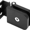 Mini Hinge Mount for Shower Doors, Aluminum Matte Black Finish - Fits 1/4 Inch Framed-Glass Shower Doors for Residential Use