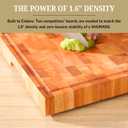 SHUMARU 17" Mahogany End-Grain Cutting Board 1.6" Thick Professional Butcher Block Handmade in Bali Knife-Friendly, Deep Juice Groove & Non-Slip Feet Artisan Wood Prep Station