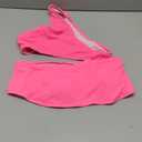 YIMISAN Women's Two Piece Bandeau Swimsuit Ribbed Strapless Tube Bikini Top with Mid Waist Cheeky Bottom Bathing Suit Large