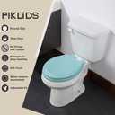 Toilet Seat, Slow Close, Soft Touch, Ultra-Smooth Matte Finish (No Orange-Peel Texture), Premium Molded Wood, Quick Release, PIKLiDS (Light Turquoise, Round)