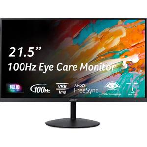 Acer SB222Q EBI 21.5" FHD 1920 x 1080 IPS Zero-Frame IPS Gaming Office Monitor | AMD FreeSync Technology | Ultra-Thin Stylish Design | Up to 100Hz | 1ms VRB | Low Blue Light | Tilt | HDMI & VGA Ports