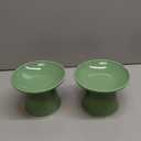 6.2 Inch Extra Wide Elevated Ceramic Cat Bowls, Food and Water Bowl Set for Elder Big Cats Small Dogs, Raised Design for Pet Easy Eating, Protect Cat's Spine Set of 2(Light Green)