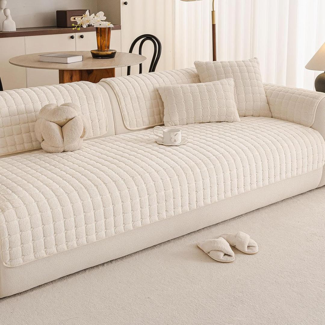 Washable Sofa Pad Sectional Couch Covers for Dogs,Beige 27.6"x59"