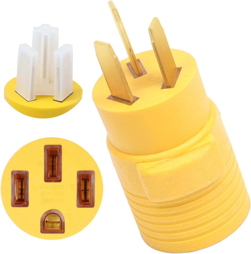 NEMA 10-50P to 14-50R EV Charger Adapter, 240V 50A 3 Prong to 4 Prong Plug, 50A Stove Oven Range to EV Generator Adapter 220/250V for Level 2 EV Charging, Tesla, RV, Portable Generator