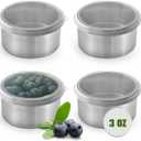 TAVVA 4 X 3oz Stainless Steel Containers with Lids - Leakproof w/Silicone Lids - BPA Free - Dishwasher & Freezer Safe - Portable & Reusable - Small Stainless Steel Snack Cups Dressing Containers
