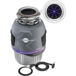 INSINKERATOR Evolution 1.0HP LED Garbage Disposal, Advanced Series Continuous Feed Food Waste Disposer with Antimicrobial LED Accessory Garbage Disposal Flange