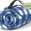 TigeJoy Extra Large Picnic Blanket Waterproof Foldable 80''x80'', Outdoor Picnic Mat Beach Blanket Sandproof for Park, Grass, Travel, Hiking, Camping Essentials, Gingham Picnic Blanket