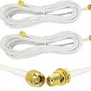 CORONIR 33ft SMA Extension Cable SMA Male to SMA Female WiFi Antenna Extension Cable for Wireless LAN Router Bridge & Cellular Antenna Wireless Network Card Security IP Camera - White