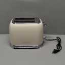 Toaster 2 Slice Retro Stainless Steel with 1.5 Extra Wide Slots Bagel, Defrost, Reheat, Cancel Functions, 6 Bread Shade Settings, Removable Crumb Tray, Cream White