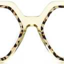 Zeelool Oversized Eyeglasses Frames for Women Geometric Blue Light Glasses Non Prescription Eyewear Frames (Tortoise-brown)