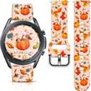 22mm Holiday Christmas Thanksgiving Watch Band Compatible with Samsung Galaxy Watch 46mm/Galaxy watch 3 45mm/Gear S3 Classic/Frontier Replacement Watch Strap (Autumn color Orange)