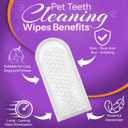 DEVO-T 100% Natural Dog Teeth Cleaning Wipes Mint Scented | 100 Count | Pet Teeth Cleaning Finger Wipes for Dogs, Cats & Horses | Remove Bad Breath, Plaque & Tartar Buildup | Dog Dental Wipes Finger