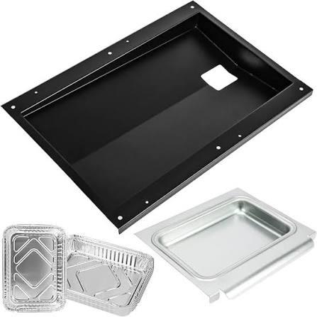 Uniflasy 69804 Grease Tray with 67047 Catch Pan for Weber Spirit 300 Series Gas Grills,Spirit E310 E320 E330 S310 S320 S330 Grills,Drip Tray with 10 Pack Aluminum Foil Liner,Replace Weber 69804 67047