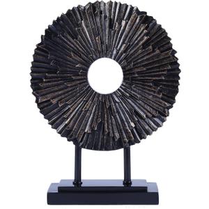 Minimalist Round Statue Above Cabinet Decor Kitchen, Modern Decorative Sculpture Home Decorations for Living Room Coffee Table, Office Decor Items, Center Pieces Decoration (Black)