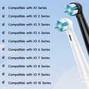 Replacement Heads Compatible with Oral B iO for Gentle Dental Care, Toothbrush Compatible with Oral B iO 2/3/4/5/6/7/8/9/10 Series Electric Toothbrush, Medium Bristles (6 Black/White)