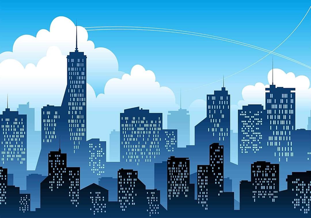 Superhero Super City Photography Backdrop Skyline Buildings Kids Boys Happy Birthday Party Banner Supplies Baby Shower Background Photo Studio Props 10x7ft