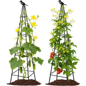 2 Pack Garden Trellis for Climbing Plants Outdoors, 70inch Tower Obelisk Trellis for Potted Climbing Plants, Plant Support for Potted Flowers, Roses, Tomatoes, Cucumbers & Vegetables