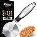 SCHVUBENR Premium Pizza Cutter Wheel - Ultra Sharp Stainless Steel Pizza Slicer with Non-Slip Soft Grip Handle - Multi-Purpose Cutter for Pizza, Dough & Pastry - Dishwasher Safe, Easy to Clean - Black