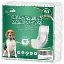 Dog Diapers Male Small 50 Ct, Male Dog Diapers Disposable with Wetness Indicator, Adjustable Puppy Diapers Male, Flashdry Gel Technology, Male Dog Wraps for Incontinence & Marking 60count