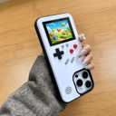 Game Case for iPhone 15 Plus Retro Video Game Phone Case Playable Design, Shockproof Funny Gaming Cover for iPhone, Classic Creative Gamer Birthday Gifts, White