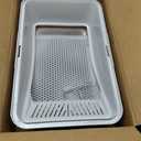 Stainless Steel Sifting Litter Box with Lid, XL Extra Large Sifting Cat Litter Box for Pine Pellets & Big Cats,Metal Pellet Sifter Litter Pan System for Odor Control,Sifting Box Liners & Scoop