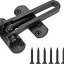 Door Lock Latch for Home & Hotel Security,Brushed Finish Stainless Steel Door Chain Lock,U-Swing Locks Front Door Locks for Kids (Black)