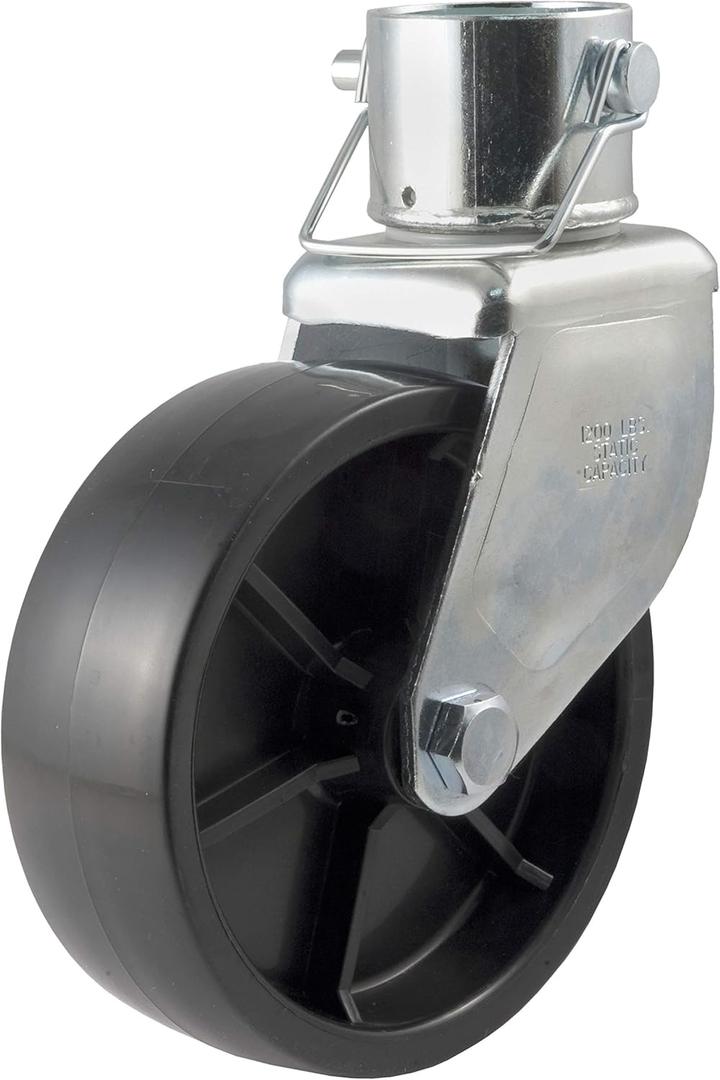 CURT 28276 6-Inch Caster Trailer Jack Wheel Replacement, Fits 2-In Tube, 1,200 lbs