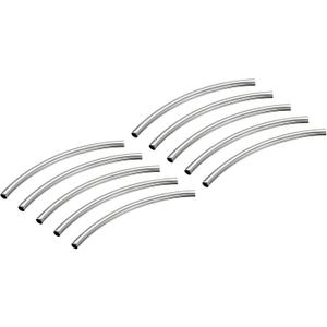 uxcell Brass Curved Tube Beads, 3mm x 50mm Glossy Noodles Spacer Bead 2.6mm Inner Dia for DIY Jewelry Making Crafts Projects, Silver Tone 50Pcs