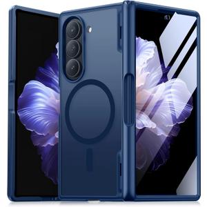 MOBOSI Magnetic for Z Fold 6 Case with HD Screen Protector, Compatible with Magsafe, Full-Body Slim Coverage Hinge Protection, Shockproof Phone Cover for Samsung Galaxy Z Fold6, Dark Blue
