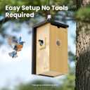 Birdfy Bird House with Camera, Solar Powered with Iron Guard for Outside, AI Identify, 1080P HD & Night Vision for Bluebird Finch Swallow Wren Chickadee Nesting Watching, Auto Detect & Notify