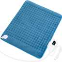 Deepsoon Heating Pad, Electric Heating Pads for Back, Neck, Abdomen, Moist Heating Pad for Shoulder, Knee, Arms, Legs, Dry/Moist Heat & Auto Shut Off, Christmas Gifts for Men and Women, Blue, 24x20 Inch