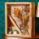 Cinnvoice 16x20 Inch Shadow Box Depth 4.7in Shadow Boxes Display Cases with Cork Board Backing Rustic Burnt Wood Box for Flowers Bouquet Wedding Picture Photo and Keepsake(Rustic Brown)