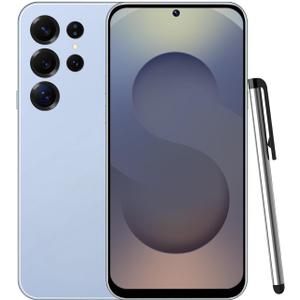 S25Ultra Unlocked Smartphone, Android 12.0 Mobile Phones 6.6'' HD+ Screen, 4GB RAM 32GB ROM/256GB SD, 4G Dual SIM Dual Camera, Face ID+WiFi+BT+FM+GPS+OTG (Blue)